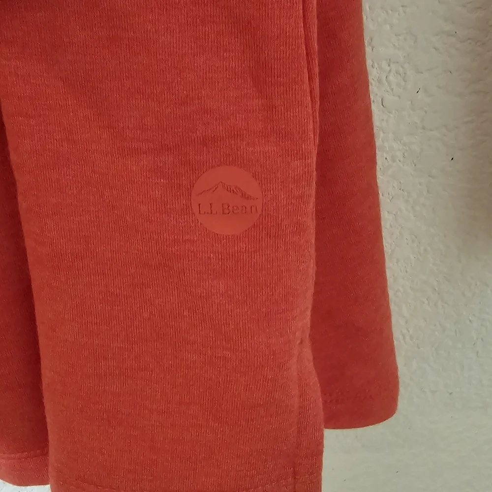 LL Bean Sweater Womens S SoftFlex Mock Neck Stretch Pullover Top Coral Red - Picture 8 of 10